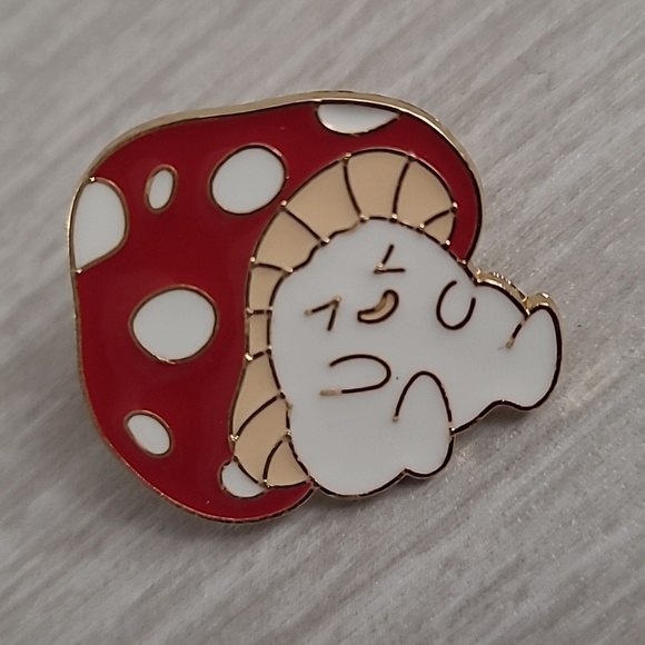 Giggling Mushroom Adorable Enamel Pin - Picture 2 of 9